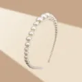 Serre-tête élégant orné de perles blanches de tailles dégradées, accessoire de mariée chic - Serre-Tête Perles 11-2-12