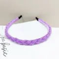 Serre-tête tressé en perles violettes avec texture cristalline - Mauve Clair