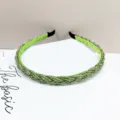 Serre-tête tressé en perles vert lime élégant avec finition effet cristal pour accessoire cheveux - Vert clair