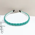 Serre-tête tressé en perles turquoise minimaliste, accessoire de cheveux élégant - Vert émeraude