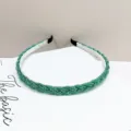 Serre-tête tressé élégant en perles vertes pour femmes - Vert Marin