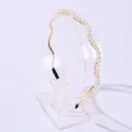 Serre-tête ondulé doré élégant orné de perles blanches pour femmes et mariées - Serre-Tête Perles 11-2-18