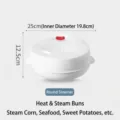 Detailed macro view showing the 25cm dimensions of the microwave food steamer container - Single Layer
