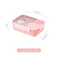 Pink plastic bento lunch box with cute cat design for students and workers - Pink Cartoon Cat