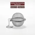 Medium size 304 stainless steel mesh seasoning ball with a 7cm diameter and chain - M