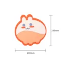 Cute cartoon rabbit silicone heat resistant coaster and placemat measures 100mm by 100mm - S / Orange Red