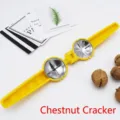 Manual yellow chestnut cracker tool for easy opening of walnuts and chestnuts - Plastic Handle Style / Yellow