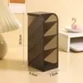 Portapenne minimalista grigio scuro a 4 scomparti diagonali per scrivania - Taglia L / 20.5x9.3x7.5cm / Traslucido Nero Opaco