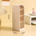 Organizer da scrivania porta penne obliquo a quattro griglie in paglia beige - Taglia S / 20.5x9.3x5.3cm / Beige