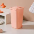 Miniature pink desktop trash can pen holder for creative office storage organization - Basic Style / 10*6.5*16cm / Pink