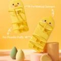 Yellow duck wall-mounted makeup sponge and powder puff storage rack for beauty tools - Yellow Duck Powder Puff Rack / S