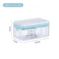 Light blue foaming soap box with spring drainage and dimensions 12.2x7.2x6.7cm - 12.2*7.2*6.7 / Luxury Blue