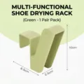 Durable green multifunctional shoe drying rack for balcony railings, 1 pair pack set - 1 Pair/Pack / Green