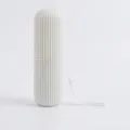 Nordic white striped portable travel toothbrush case and wash cup storage box - Nordic Beige