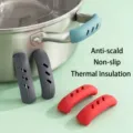 Couvre-poignées de casserole en silicone résistant à la chaleur en rouge gris et bleu - Gris / 2 Pièces/Ensemble