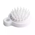 Ergonomic white silicone scalp massager and shampoo brush for deep hair cleaning - Bulk/Loose Packaging / White
