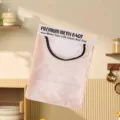 Wandmontierter, atmungsaktiver Netzbeutel für Plastiktüten und Küchenabfallsäcke - Beige