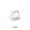 Durable wall-mounted self-adhesive mop and broom holder with roller grip in white finish - Transparent / White Transparent