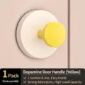 Minimalist yellow dopamine suction cup wall hook made of durable thickened ABS material - 1 Piece/Pack / Yellow