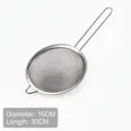 Stainless steel fine mesh sieve strainer, 16cm diameter, 30cm length, for kitchen use - Diameter 16cm