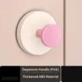 Modern pink suction cup door handle hook made of durable and thickened ABS plastic - 1 Piece/Pack / Pink