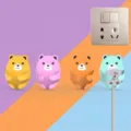 Cute cartoon hugging bear plug hooks in multiple colors for kitchen storage - 1 Piece Pack / Multicolor