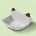 Dairy ash grey creative cat-shaped kitchen pot lid and spatula spoon rest holder - Dairy Ash