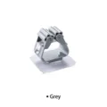 Grey adhesive wall-mounted mop and broom holder clip for home storage - Transparent / Gray Transparent