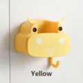 Cartoon ox-horn shaped wall-mounted mop holder in yellow color for bathroom storage - Single Piece / Yellow