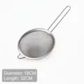 Colador de malla fina profesional de acero inoxidable de 18 cm con mango largo 32 cm - Diámetro 18cm