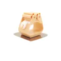 Beige wall-mounted mop holder rack clip with strong adhesive pad for home organization - Pink Brushed
