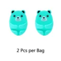 Pack of 2 cute cartoon bear adhesive plug holders in mint green - 2 Pcs/Set / Sky Blue