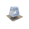 Light blue wall mounted mop holder with durable adhesive pad for home organization - Blue Swirl Style
