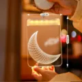 Lámpara colgante LED 3D luna 12cm x 16cm para decoración de ambiente festivo de dormitorio - Luna