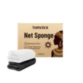 TORVIKX exfoliating net sponge set of 2 in black and white colors for deep body cleansing - 2PCS / Black and White