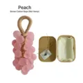 Honey peach scented grape-shaped body soap with brown cotton hanging rope and packaging box - Juicy Peach Scent / Round Grape Soap / Pink