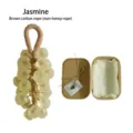 Jasmine scented grape-shaped handmade soap with brown cotton rope handle - Jasmine Scent / Gemstone Grape Soap / Creamy Yellow