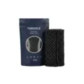 Torvikx black exfoliating shower towel with gentle mesh texture in premium blue standing pouch - 1 Piece / Dark Gray