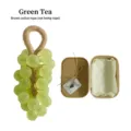 Green tea scented grape shaped soap with brown cotton rope handle and gift box packaging - Pale Green