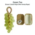 Green tea scented handmade soap in grape shape with brown cotton rope and gift box - Verdant