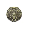 Vintage bronze Cthulhu Necronomicon seal badge brooch with occult alchemical symbols - Cthulhu Necronomicon Seal Style (D-589)