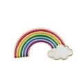 Vista dettagliata di una spilla in smalto arcobaleno colorato con nuvola bianca - Stile Classico Arcobaleno a Cinque Colori (D-949)