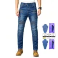 Vaqueros de moto azules para hombre con rodilleras protectoras de panal extraíbles. - XS / Bottoms / Equipo CE2 en panal de 3.ª generación / Azul
