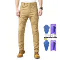 Pantalones de moto caqui para hombre con rodilleras extraíbles de panal azul pack - XS / Bottoms / Equipo CE2 en panal de 3.ª generación / Caqui