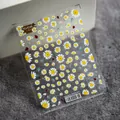 Autocollants à ongles marguerites en relief pour des designs de manucure printanière - Le Parfum du Soleil - Marguerite et Coccinelle (TS-026)