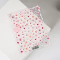 Stickers à ongles fleurs de cerisier en relief avec motifs de pétales roses et blancs - Série Fleurs de Cerisier - Pétales en Relief (TS-074)