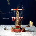 LED lighted Christmas musical carousel swing ride with dimensions 45cm in height - Drop Tower