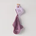 Essuie-mains suspendu en polaire corail violette avec visage brodé et texte Moon - Serviette gobelet-Lune