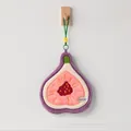Essuie-mains en polaire corail violet en forme de figue avec boucle - Série de fruits-Figue