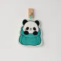 Serviette de main suspendue panda mignon en polaire corail pour cuisine et salle de bain - 20x21cm / Série Sac - Panda